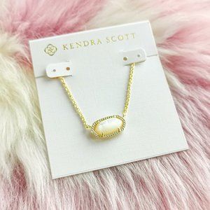 Gold Elisa Ivory Pearl Pendant Necklace